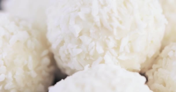 Candy in coconut flakes — Stock Video