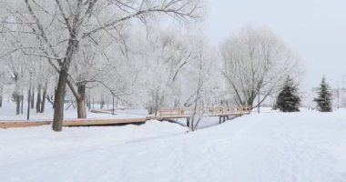 karla kaplı Şehir Parkı