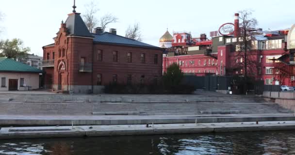 Widok na rzekę Moskwę Imperial Yacht Club — Wideo stockowe