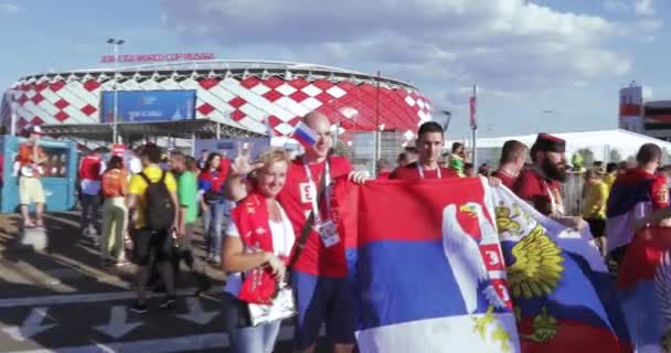 Tifosi di calcio della Serbia — Video Stock