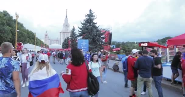 Festiwal fanów FIFA na wzgórza Worobiowe — Wideo stockowe