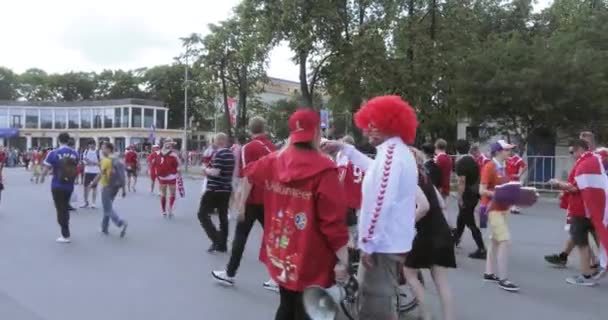 Behinderte Fans und Begleitpersonen — Stockvideo