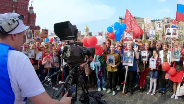 The march "The Immortal Regiment" — Stock Video