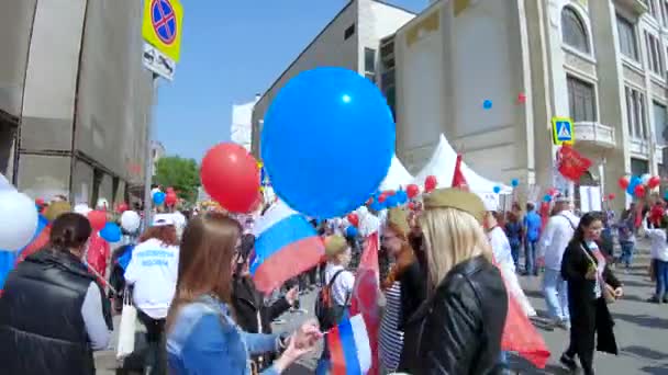 The march "The Immortal Regiment" — Stock Video