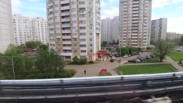 Вид з вагона метро — стокове відео
