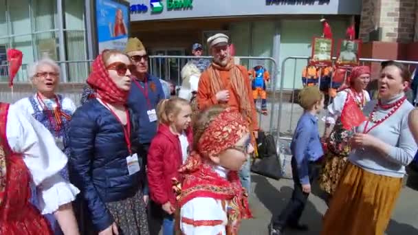 Straatmuzikanten op het festival — Stockvideo