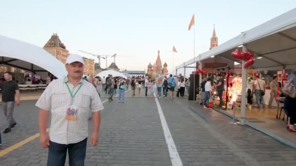 Boek Festival op het Rode plein — Stockvideo