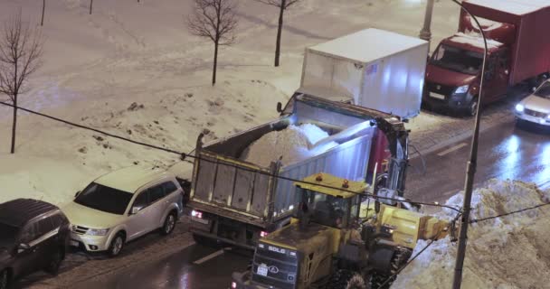 Прибирання снігу трактор — стокове відео