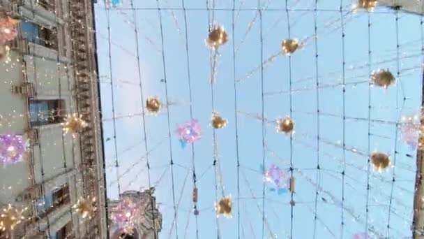 Tel sokak Nikolskaya üzerinde ışıklar — Stok video
