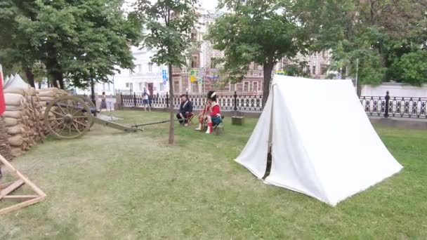 Moscow Russia June 2019 Festival Times Epochs Reconstruction Crimean War — Stock Video