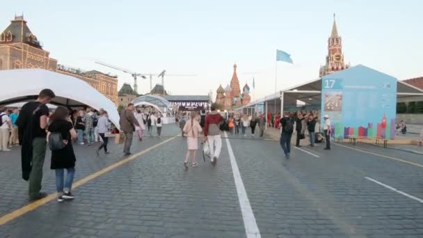 Bücherfest auf dem Roten Platz — Stockvideo