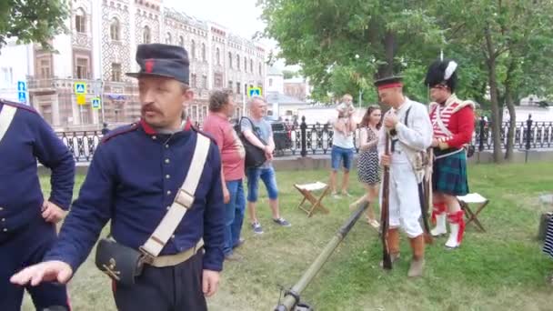 Moskva Rusko Červen 2019 Festivalu Times Epochs Rekonstrukce Krymské Války — Stock video