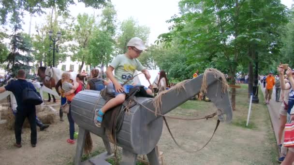 Drewniany koń treningowy — Wideo stockowe