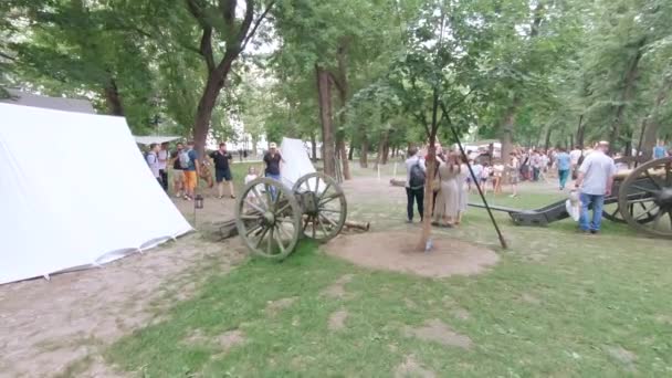 Campo de artillería ruso — Vídeos de Stock