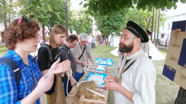 Moskwa Rosja Czerwca 2019 Festiwalu Times Epochs Rekonstrukcja Wojny Krymskiej — Wideo stockowe