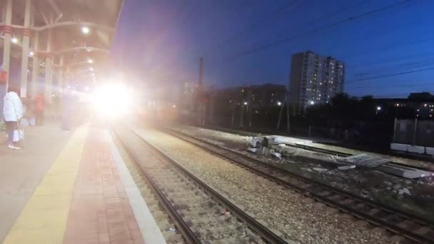 Ciudad estación de tren Podolsk — Vídeo de stock