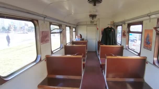 Wagon oude Sovjet treinen — Stockvideo