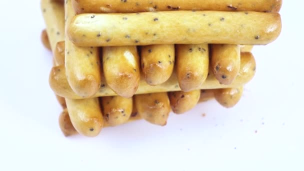 Palitos de galletas con semillas de amapola — Vídeos de Stock