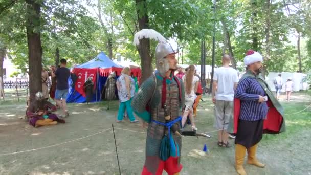 Campamento de jenízaros y guerreros — Vídeos de Stock