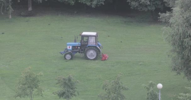 Gräsklippning traktor — Stockvideo