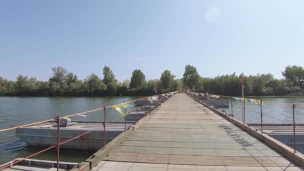 Pantone brug over de rivier — Stockvideo