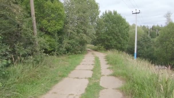Eski çatlak beton yol — Stok video