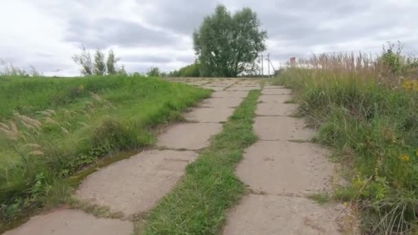 Velha estrada de concreto crack — Vídeo de Stock