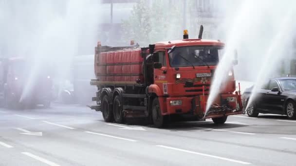 清洗人行道用的汽车 — 图库视频影像