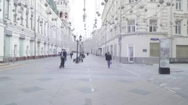 Nikolskaja Street under korona — Stockvideo