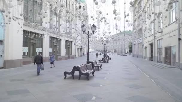 Nikolskaya calle durante la corona — Vídeos de Stock
