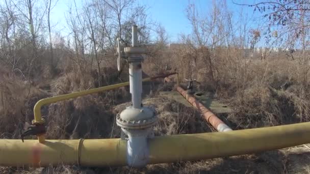 Stop valves for large diameter pipes — Stock Video