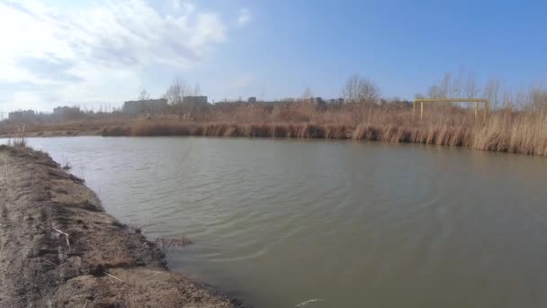 Teich für Schlamm mit Asche — Stockvideo