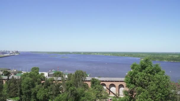 Vista do Volga e do aterro — Vídeo de Stock