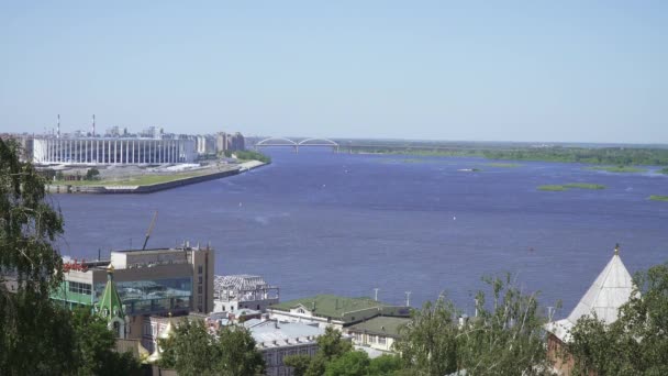 Vista do Volga e do aterro — Vídeo de Stock