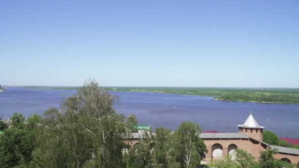 Vue sur la Volga et le remblai — Video