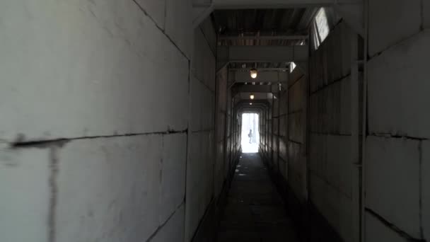 Túnel pedestre para segurança — Vídeo de Stock