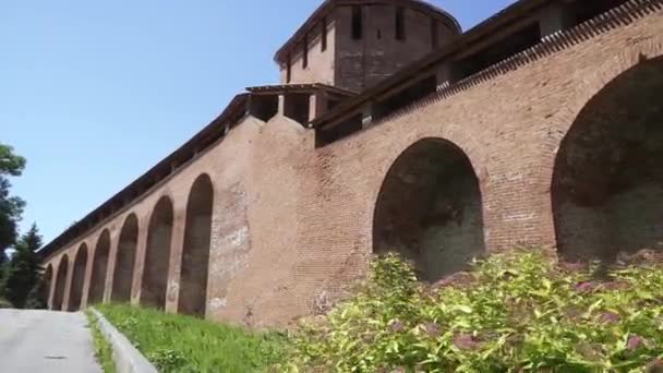 Vista da parede do Novgorod Kremlin — Vídeo de Stock