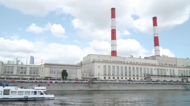 Вид Бережковського набережної і ТПП-12. — стокове відео