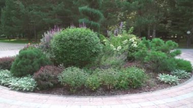 Parktaki çiçek tarhının manzarası