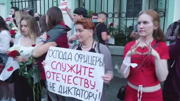 Rally at the Embassy of the Republic of Belarus — Stock Video