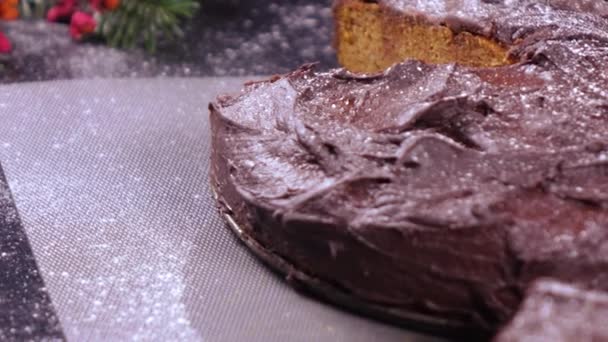 접시 위에 놓인 호박 케이크 — 비디오