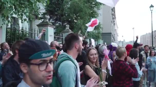 Rally op de ambassade van de Republiek Belarus — Stockvideo