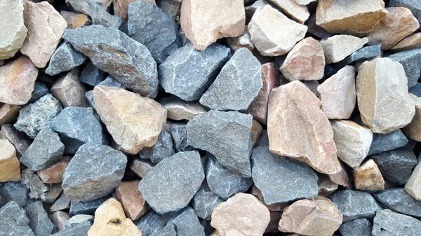 Szary Żółty Żwir Tło Materiały Budowlane Granitowe Kamienie Tekstury Zbliżenie — Zdjęcie stockowe