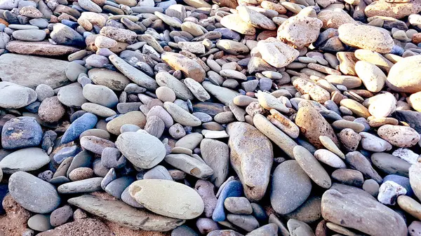 Guijarros Naturales Piedra Grava Playa Textura Fondo — Foto de Stock