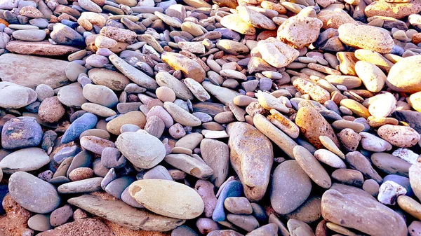 Natural Pebbles Stone Grey Gravel Beach Texture Background — Stock Photo, Image