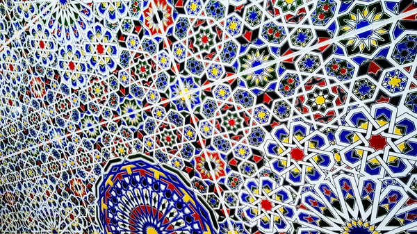 Traditional Moroccan Zellige Tiles Ceramic Zellije Tile Mosaic Wall Colorful — Stock Photo, Image