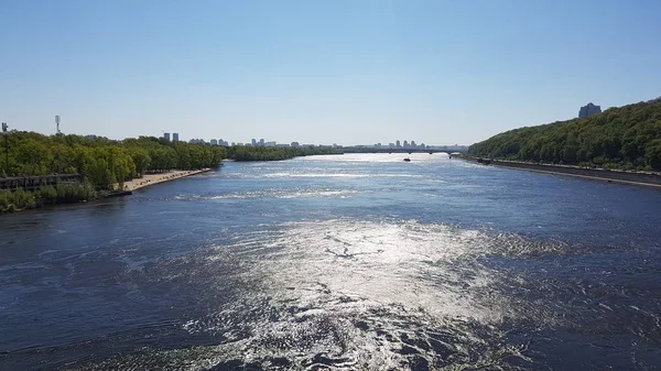 Rivière Dnipro Rives Vertes Kiev Ukraine — Photo