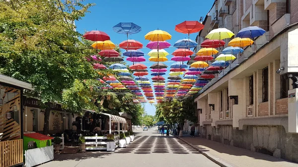 Color Umbrellas Blue Sky — Stock Photo, Image