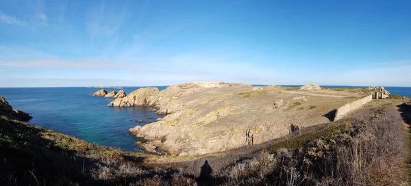 Vecchia Fortezza Artiglieria Sull Isola Houat Nell Oceano Atlantico Bretagne — Foto Stock