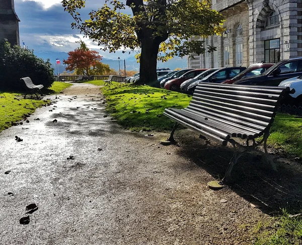 Centrum Miasta Pau Stolica Pirenees Atlantyckie Bearn Stare Ławki Parku — Zdjęcie stockowe